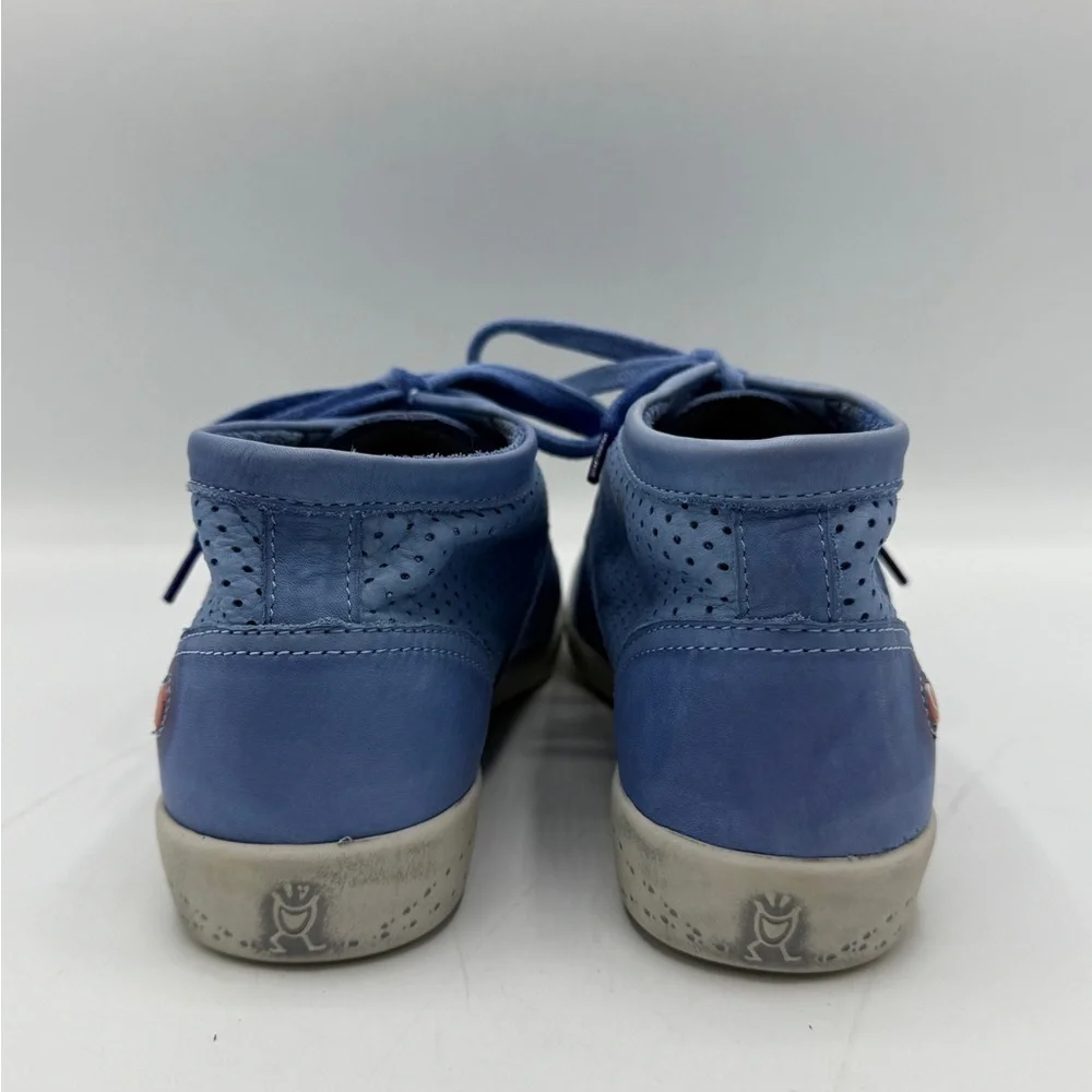 Softinos by FLY London Leather Lace-up Sneakers Ink Lavender Blue
